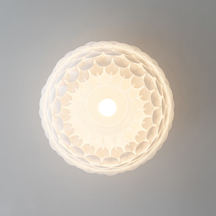 Plafonnier contemporain créatif rond en fer avec fleurs en PVC à 1 lumière pour chambre 