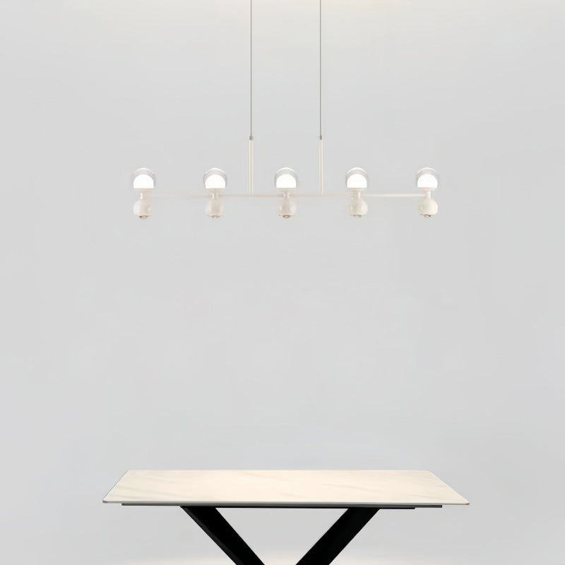 Lustre LED en verre acrylique aluminium fer linéaire rond minimaliste moderne pour salle à manger 