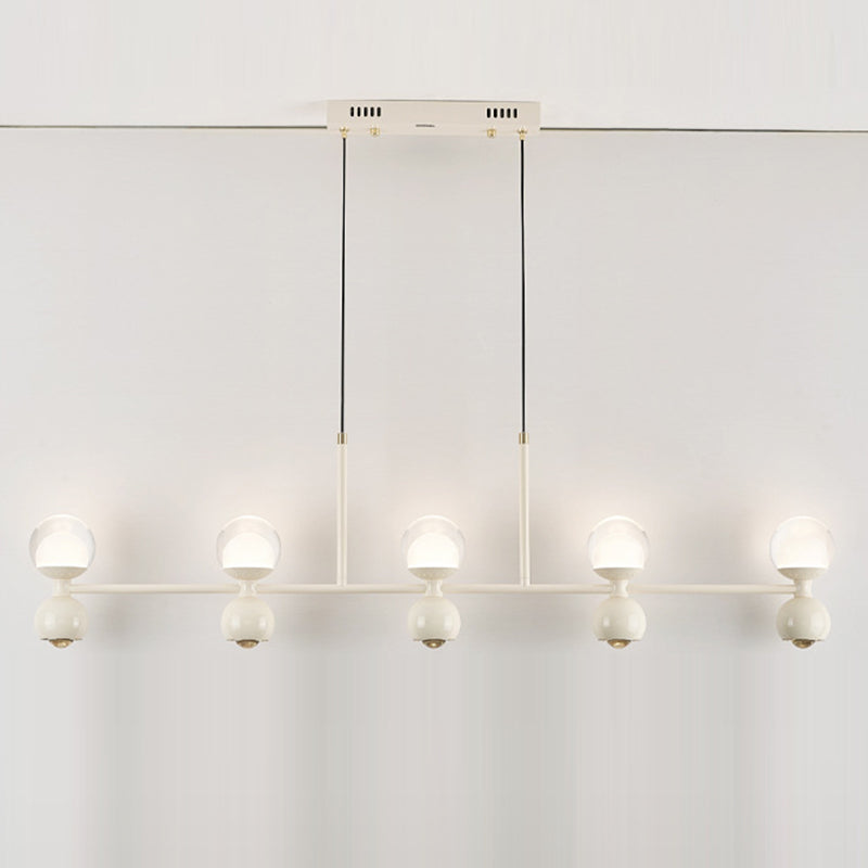 Lustre LED en verre acrylique aluminium fer linéaire rond minimaliste moderne pour salle à manger 