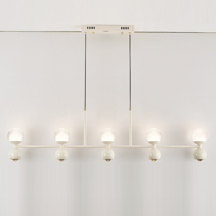 Lustre LED en verre acrylique aluminium fer linéaire rond minimaliste moderne pour salle à manger 
