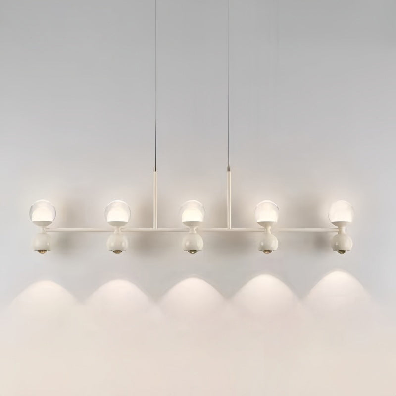 Lustre LED en verre acrylique aluminium fer linéaire rond minimaliste moderne pour salle à manger 