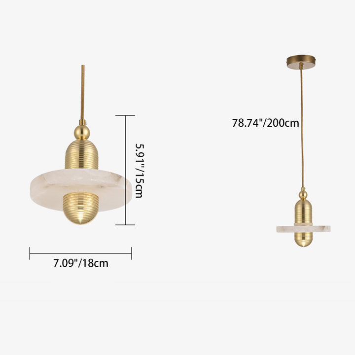 Lustre à LED ovale rond en fer et marbre scandinave contemporain pour chambre 