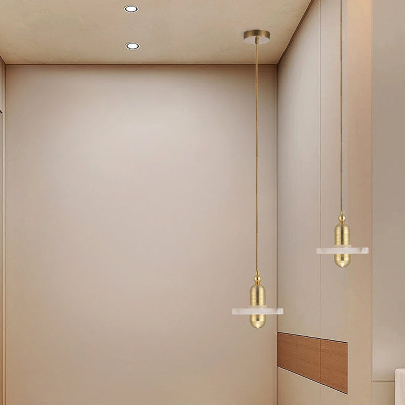 Lustre à LED ovale rond en fer et marbre scandinave contemporain pour chambre 