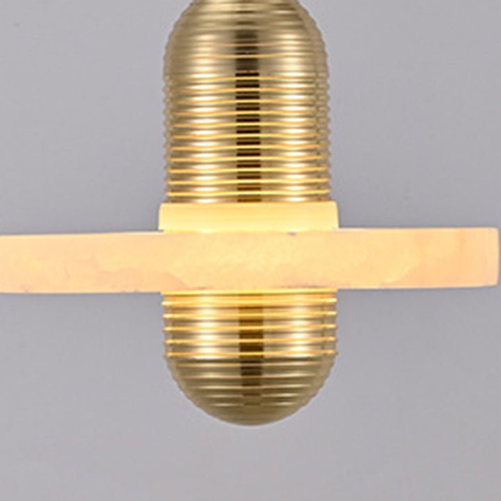 Lustre à LED ovale rond en fer et marbre scandinave contemporain pour chambre 