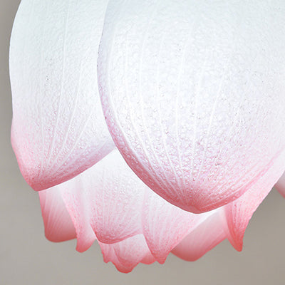 Chandelier traditionnel chinois en résine de fer linéaire ronde de lotus 1/3 lumière pour salle à manger 