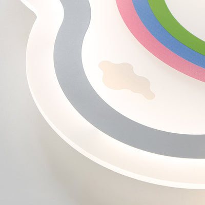 Luz de techo LED de montaje empotrado de hierro acrílico con nube arcoíris para niños creativos contemporáneos para dormitorio 