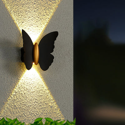 Applique murale LED en aluminium avec lentille optique papillon créatif contemporain étanche pour extérieur 