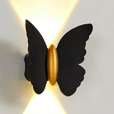 Applique murale LED en aluminium avec lentille optique papillon créatif contemporain étanche pour extérieur 