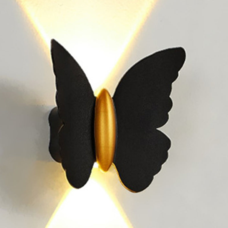 Applique murale LED en aluminium avec lentille optique papillon créatif contemporain étanche pour extérieur 