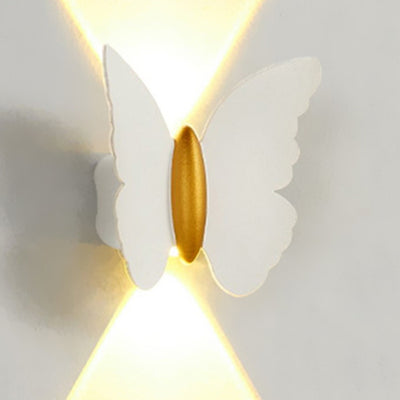 Applique murale LED en aluminium avec lentille optique papillon créatif contemporain étanche pour extérieur 