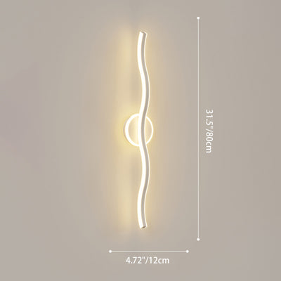 Moderne minimalistische Welle lineare Eisen-Aluminium-LED-Wandleuchte für das Wohnzimmer 