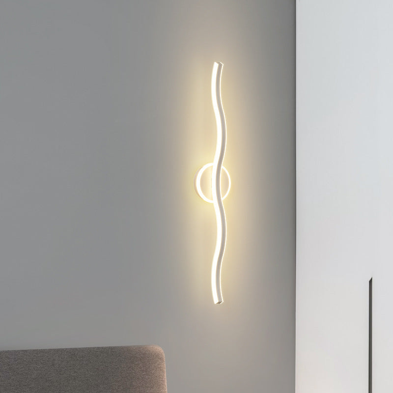 Moderne minimalistische Welle lineare Eisen-Aluminium-LED-Wandleuchte für das Wohnzimmer 