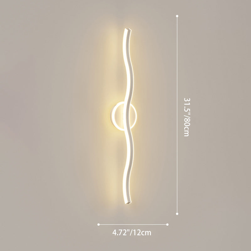 Moderne minimalistische Welle lineare Eisen-Aluminium-LED-Wandleuchte für das Wohnzimmer 