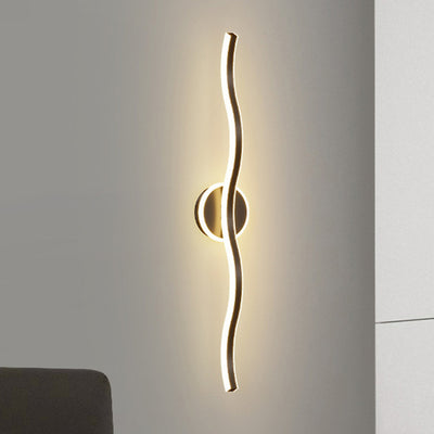 Moderne minimalistische Welle lineare Eisen-Aluminium-LED-Wandleuchte für das Wohnzimmer 