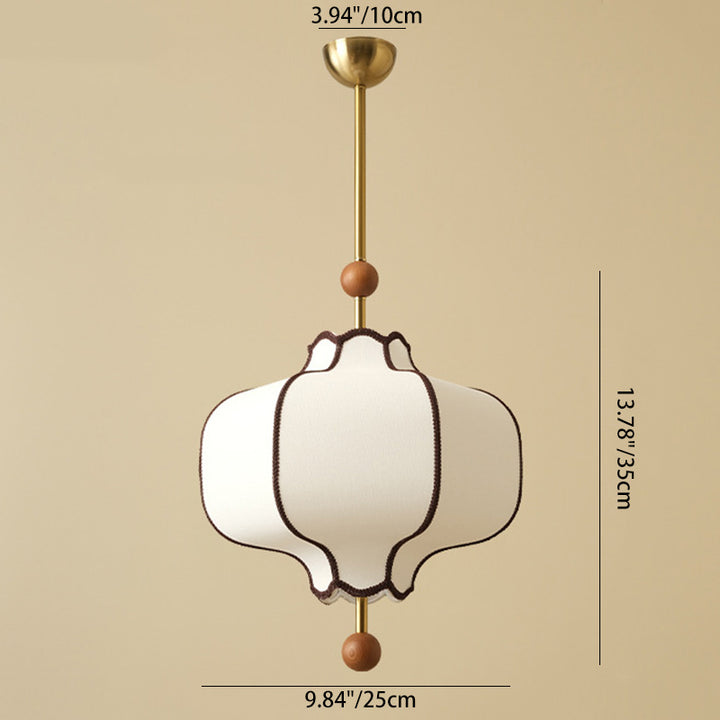 Lustre suspendu traditionnel vintage hexagonal en bois de frêne courbé avec tissu et matériel, 1/3 lumière pour chambre 