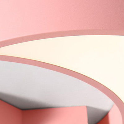 Luz de techo LED empotrada de hierro acrílico con luna de macaron y estrellas para dormitorio de niños creativos contemporáneos 