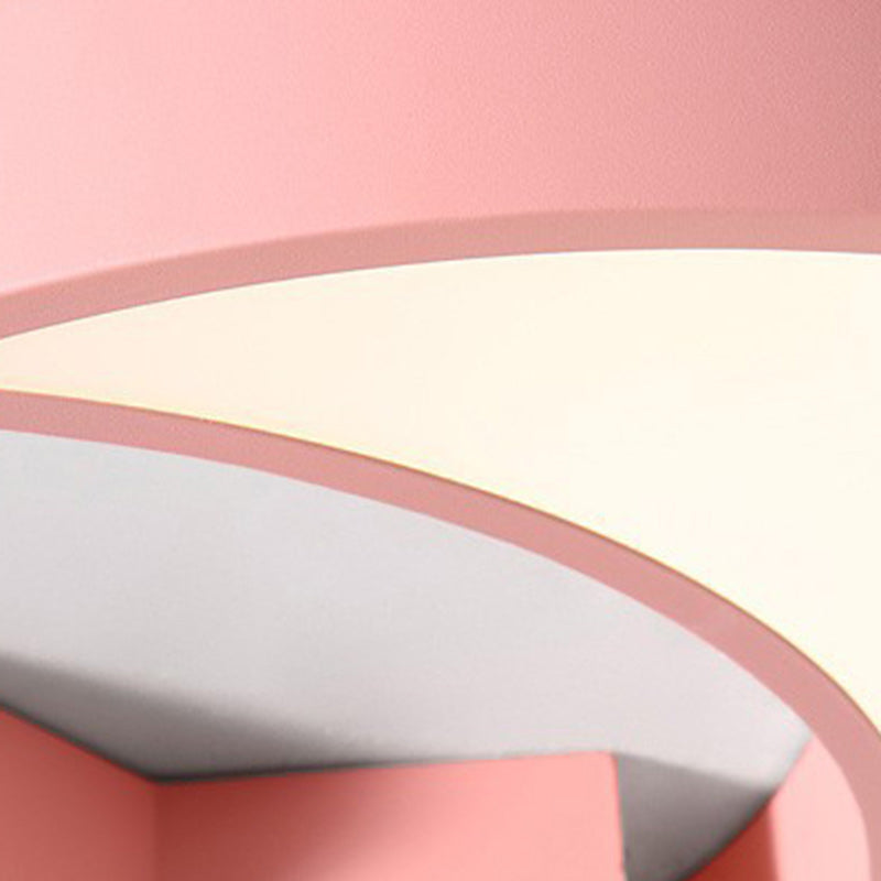 Luz de techo LED empotrada de hierro acrílico con luna de macaron y estrellas para dormitorio de niños creativos contemporáneos 