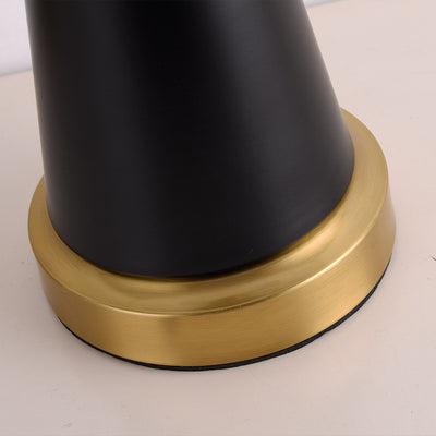 Moderner minimalistischer Zylinderkegel Eisen Stoff 1-Licht Tischlampe für das Schlafzimmer 