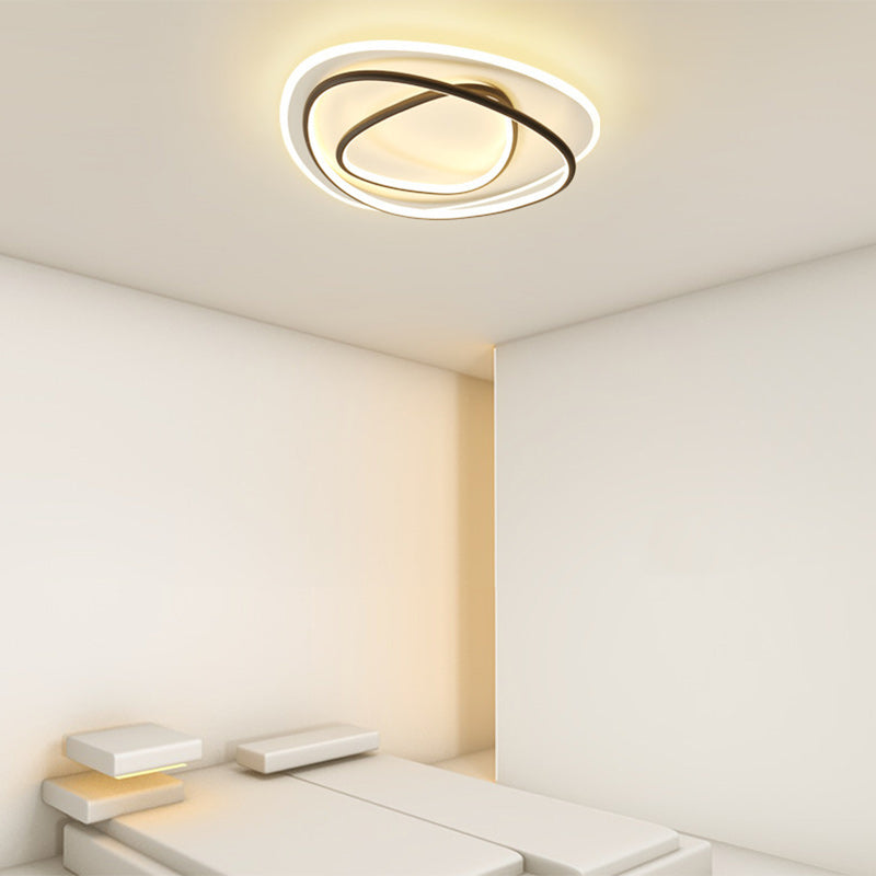 Luz de techo empotrada LED redonda irregular minimalista moderna de aluminio y silicona para dormitorio 