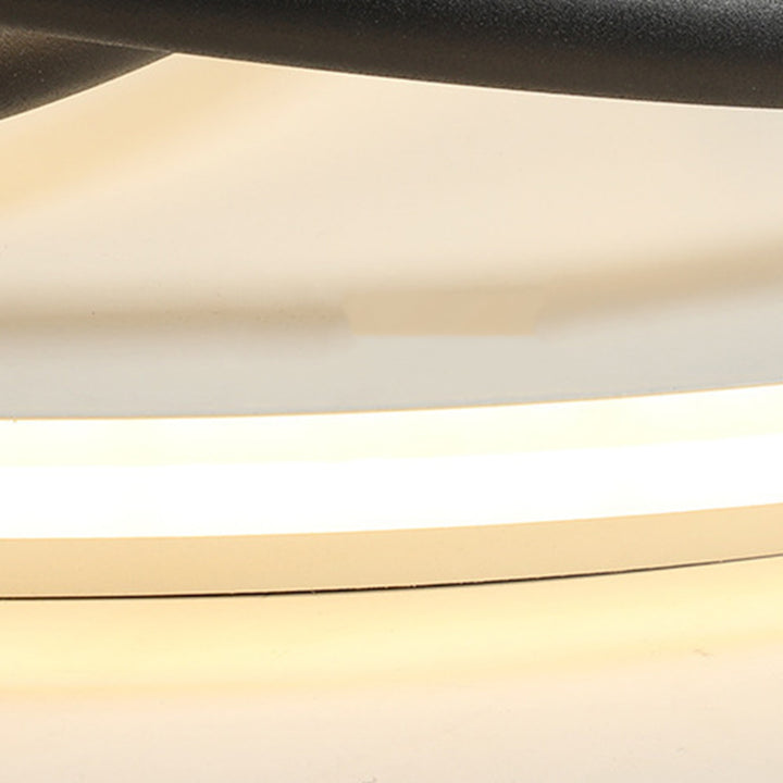 Modern Minimalist Irregular Round Aluminum Silicone LED Flush Mount Ceiling Light For Bedroom