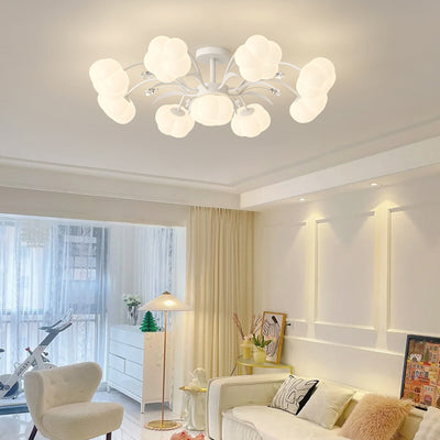 Luz de techo semiempotrada LED de hierro PE redonda creativa contemporánea para sala de estar 