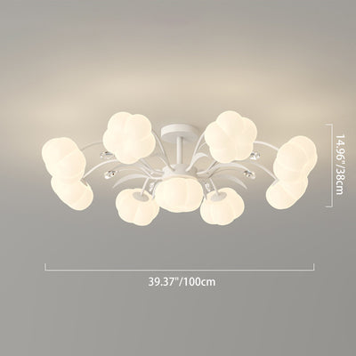 Luz de techo semiempotrada LED de hierro PE redonda creativa contemporánea para sala de estar 