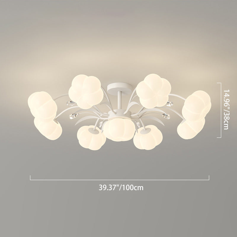 Luz de techo semiempotrada LED de hierro PE redonda creativa contemporánea para sala de estar 