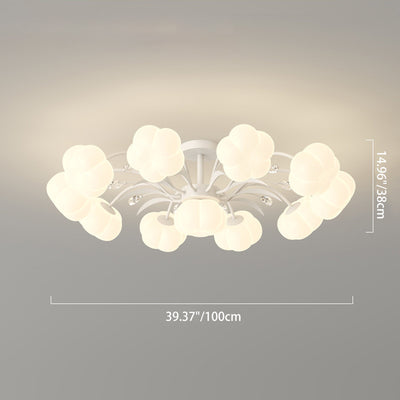 Luz de techo semiempotrada LED de hierro PE redonda creativa contemporánea para sala de estar 