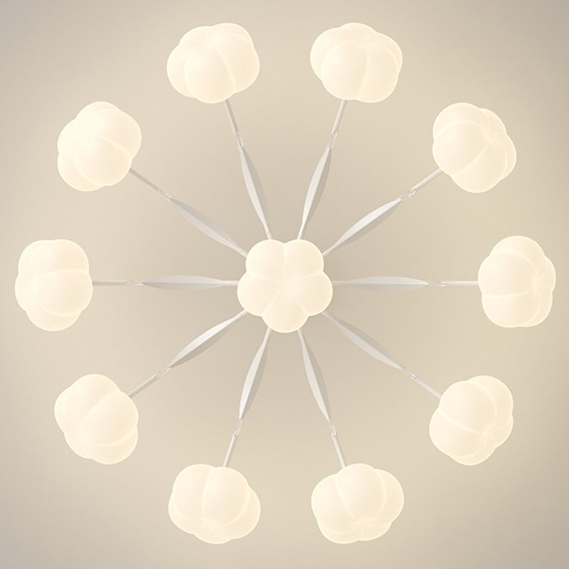 Luz de techo semiempotrada LED de hierro PE redonda creativa contemporánea para sala de estar 
