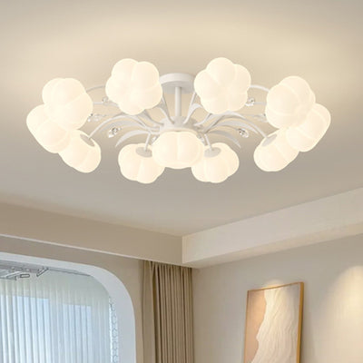 Luz de techo semiempotrada LED de hierro PE redonda creativa contemporánea para sala de estar 