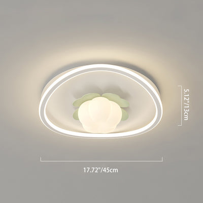 Luz de techo LED empotrada redonda de hierro PE con diseño de ola de flores crema escandinava contemporánea para dormitorio 