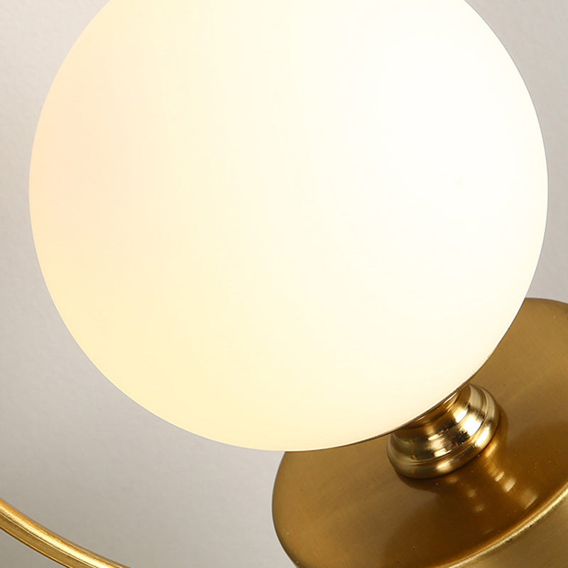 Moderne minimalistische runde Kugelzylinder-Hardware-Glas-1-Licht-Tischlampe für das Schlafzimmer 