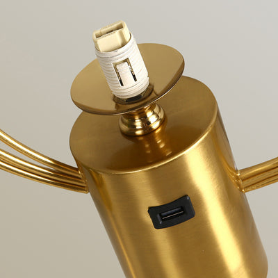 Moderne minimalistische runde Kugelzylinder-Hardware-Glas-1-Licht-Tischlampe für das Schlafzimmer 