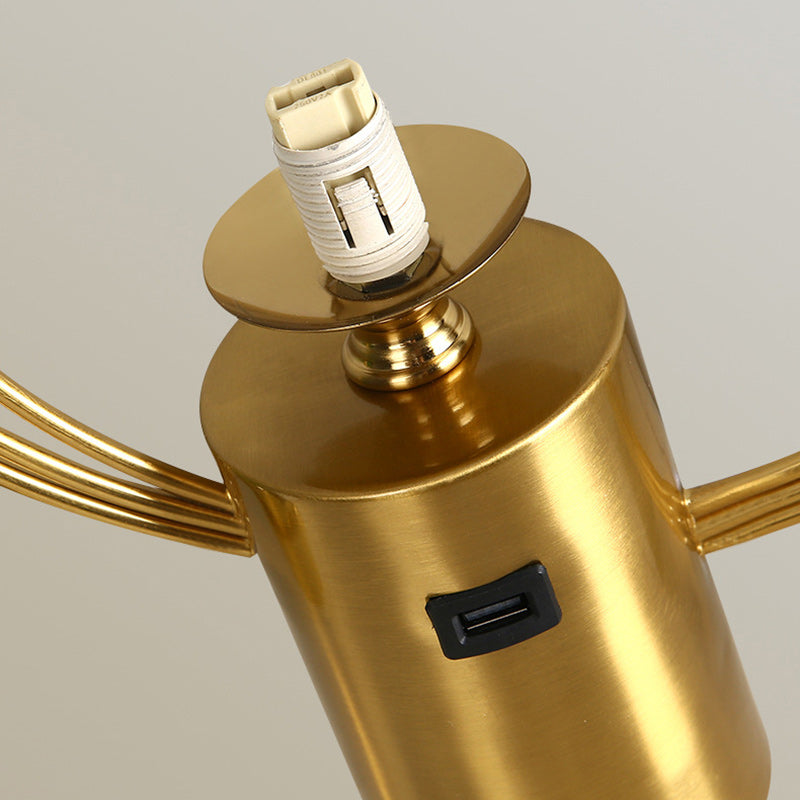 Moderne minimalistische runde Kugelzylinder-Hardware-Glas-1-Licht-Tischlampe für das Schlafzimmer 