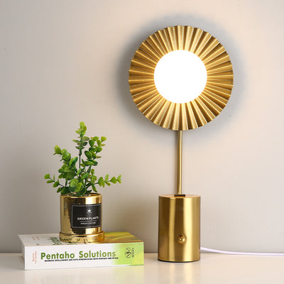 Moderne minimalistische runde Kugelzylinder-Hardware-Glas-1-Licht-Tischlampe für das Schlafzimmer 