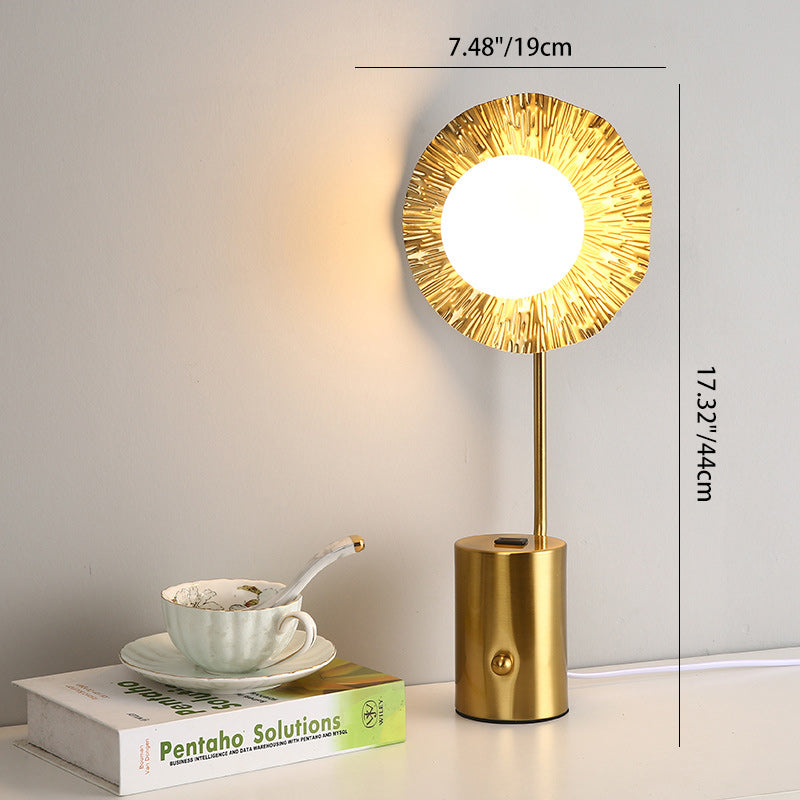 Moderne minimalistische runde Kugelzylinder-Hardware-Glas-1-Licht-Tischlampe für das Schlafzimmer 