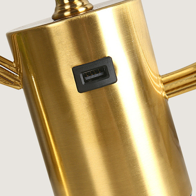 Moderne minimalistische runde Kugelzylinder-Hardware-Glas-1-Licht-Tischlampe für das Schlafzimmer 
