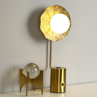 Moderne minimalistische runde Kugelzylinder-Hardware-Glas-1-Licht-Tischlampe für das Schlafzimmer 