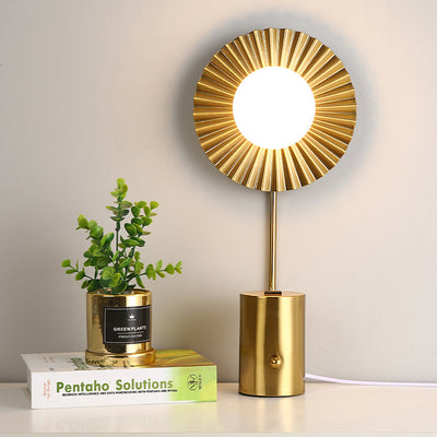 Moderne minimalistische runde Kugelzylinder-Hardware-Glas-1-Licht-Tischlampe für das Schlafzimmer 