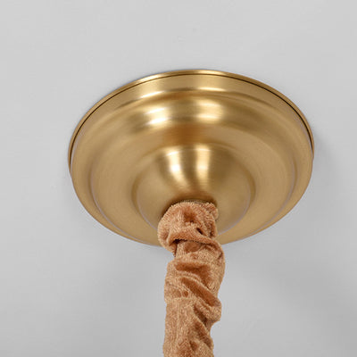 Traditioneller chinesischer Lotus-Rundkupfer-Keramik-Glas 3/6/8 Licht-Kronleuchter für Wohnzimmer 