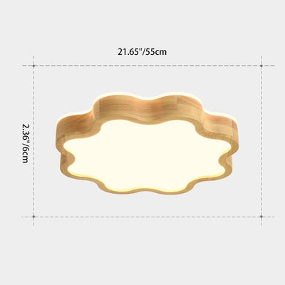 Moderne Art-Deco-Blumenform Holz Acryl LED Deckenleuchte für das Schlafzimmer 
