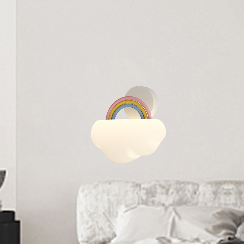 Applique murale LED en fer PE avec nuages arc-en-ciel créatifs contemporains pour chambre 