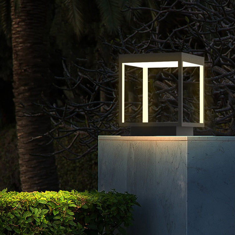 Lumière extérieure LED en fer acrylique carré étanche solaire minimaliste moderne pour l&