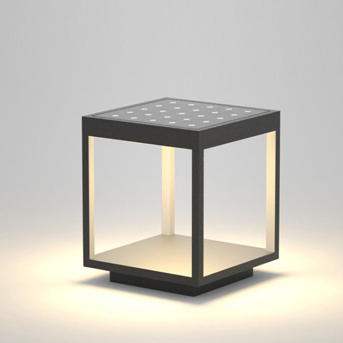 Lumière extérieure LED en fer acrylique carré étanche solaire minimaliste moderne pour l&