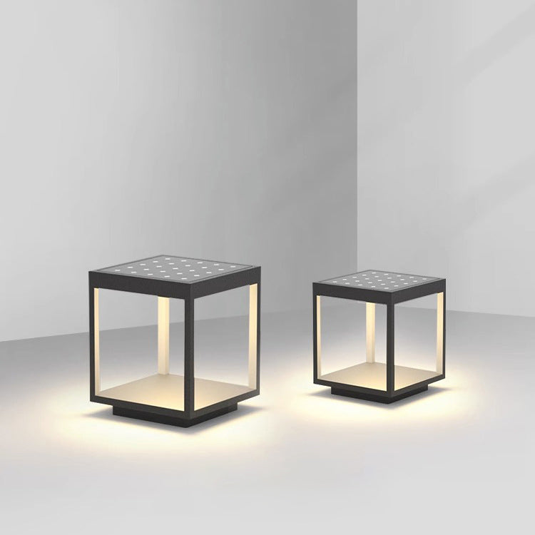 Lumière extérieure LED en fer acrylique carré étanche solaire minimaliste moderne pour l&
