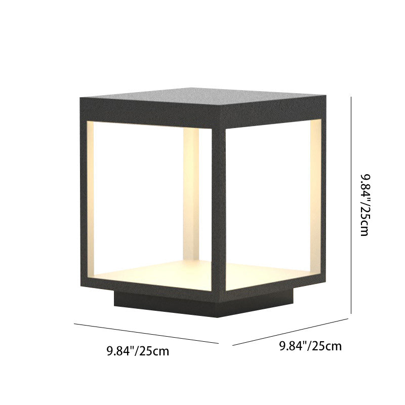 Lumière extérieure LED en fer acrylique carré étanche solaire minimaliste moderne pour l&