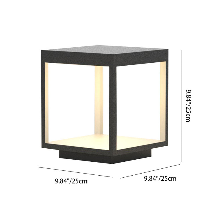 Lumière extérieure LED en fer acrylique carré étanche solaire minimaliste moderne pour l&