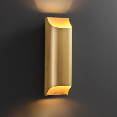 Moderne minimalistische rechteckige Kupfer-Wandleuchte mit 2 Lichtern für das Schlafzimmer 