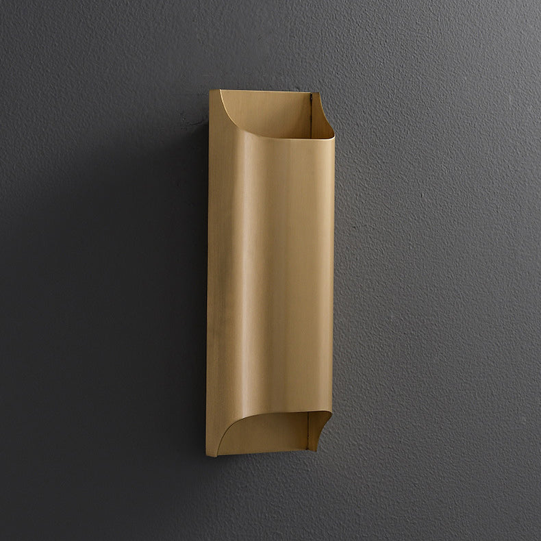 Moderne minimalistische rechteckige Kupfer-Wandleuchte mit 2 Lichtern für das Schlafzimmer 