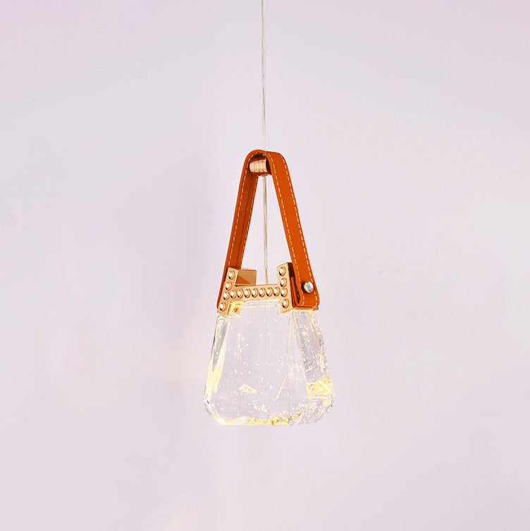 Forme de sac créatif contemporain Trapèze Matériel en aluminium Lustre LED en acrylique pour chambre 